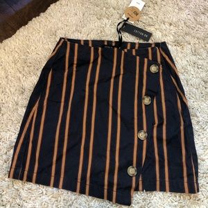 Striped Skirt with Buttons